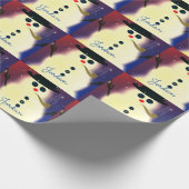 Gepersonaliseerd kerstfeest met gloed Snowman Cadeaupapier (Hoek)