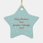 Gepersonaliseerd kerstfeest met pinguïn keramisch ornament (Achterkant)