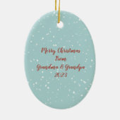 Gepersonaliseerd kerstfeest met pinguïn keramisch ornament (Achterkant)