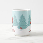 Gepersonaliseerd kerstfeest met pinguïn koffiemok (Center)