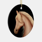 Gepersonaliseerd kerstfeest met Pony van Palomino Keramisch Ornament (Rechts)
