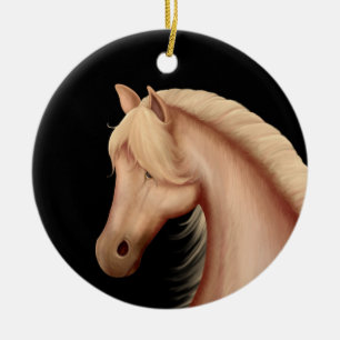 Gepersonaliseerd kerstfeest met Pony van Palomino Keramisch Ornament