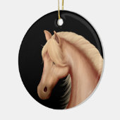 Gepersonaliseerd kerstfeest met Pony van Palomino Keramisch Ornament (Links)