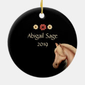 Gepersonaliseerd kerstfeest met Pony van Palomino Keramisch Ornament (Achterkant)