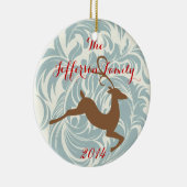 Gepersonaliseerd kerstfeest Rein Deer Family Ornam Keramisch Ornament (Rechts)