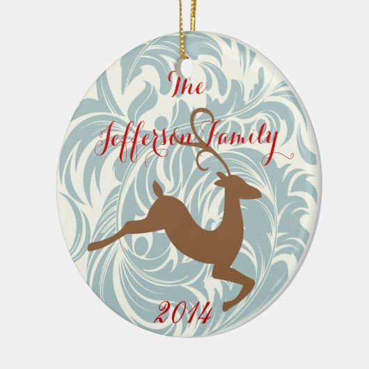 Gepersonaliseerd kerstfeest Rein Deer Family Ornam Keramisch Ornament (Links)