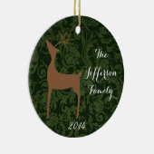 Gepersonaliseerd kerstfeest Rein Deer Family Ornam Keramisch Ornament (Rechts)