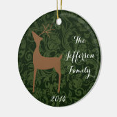 Gepersonaliseerd kerstfeest Rein Deer Family Ornam Keramisch Ornament (Links)