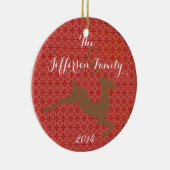 Gepersonaliseerd kerstfeest Rein Deer Family Ornam Keramisch Ornament (Rechts)