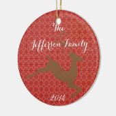 Gepersonaliseerd kerstfeest Rein Deer Family Ornam Keramisch Ornament (Links)