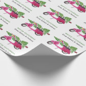 Gepersonaliseerd kerstfeest | Rode scooter Cadeaupapier (Hoek)