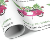 Gepersonaliseerd kerstfeest | Rode scooter Cadeaupapier (Rol Hoek)