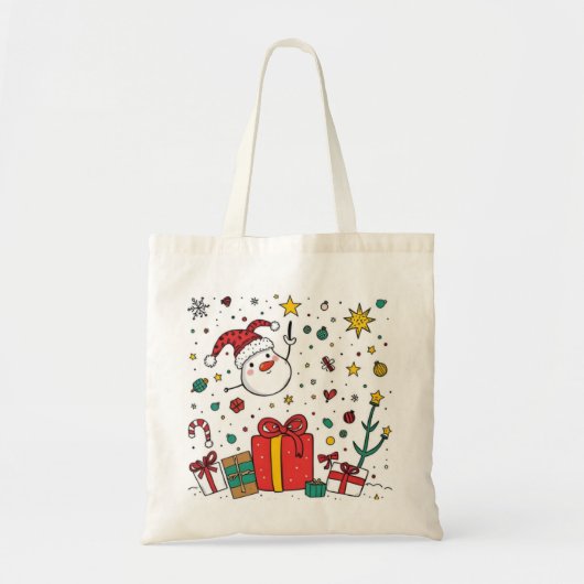gepersonaliseerd kerstfeest tote bag (Voorkant)