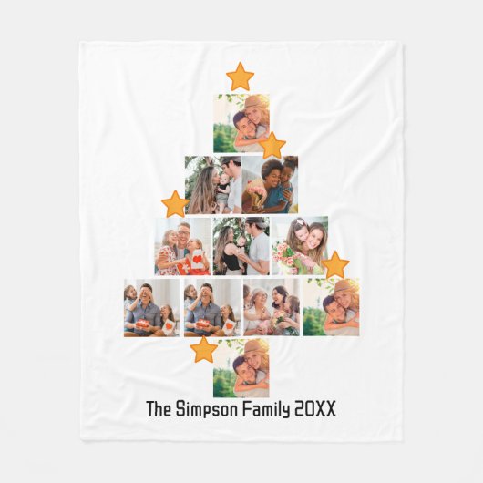 Gepersonaliseerd kerstfeest van de vlinderfamilie  fleece deken (Voorkant)