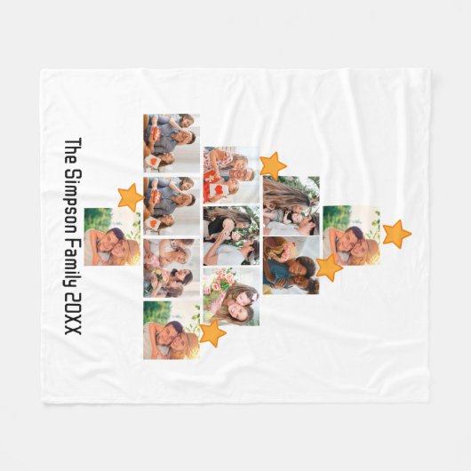 Gepersonaliseerd kerstfeest van de vlinderfamilie  fleece deken (Voorkant (Horizontaal))