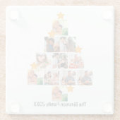 Gepersonaliseerd kerstfeest van de vlinderfamilie  glazen onderzetter (Achterkant)