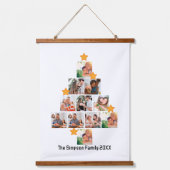 Gepersonaliseerd kerstfeest van de vlinderfamilie  hangend wandkleed (Voorkant)