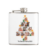 Gepersonaliseerd kerstfeest van de vlinderfamilie heupfles (Voorkant)