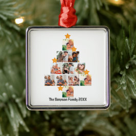 Gepersonaliseerd kerstfeest van de vlinderfamilie  metalen ornament
