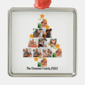 Gepersonaliseerd kerstfeest van de vlinderfamilie  metalen ornament (Voorkant)