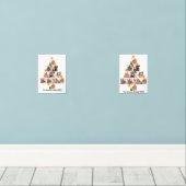 Gepersonaliseerd kerstfeest van de vlinderfamilie  muurkunst sets (Houten vloer)