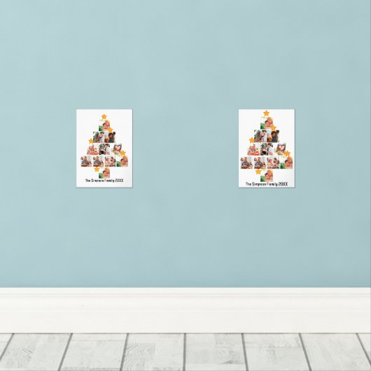 Gepersonaliseerd kerstfeest van de vlinderfamilie  muurkunst sets (Houten vloer)