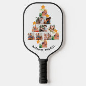 Gepersonaliseerd kerstfeest van de vlinderfamilie  pickleball paddle (Voorkant)