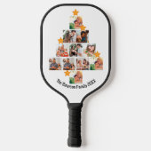 Gepersonaliseerd kerstfeest van de vlinderfamilie  pickleball paddle (Achterkant)