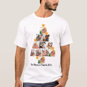 Gepersonaliseerd kerstfeest van de vlinderfamilie  t-shirt (Voorkant)