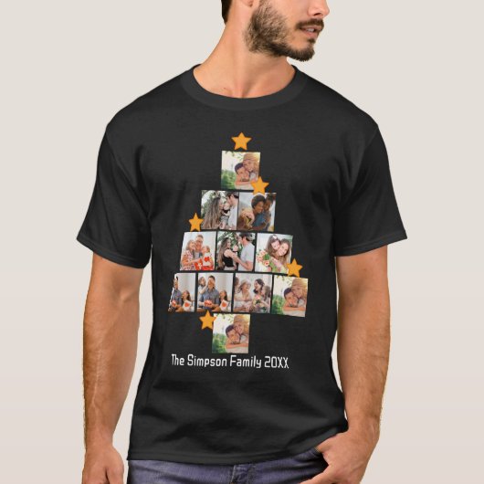 Gepersonaliseerd kerstfeest van de vlinderfamilie  t-shirt (Voorkant)