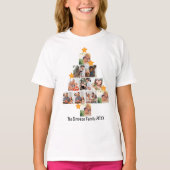 Gepersonaliseerd kerstfeest van de vlinderfamilie  t-shirt (Voorkant)