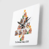 Gepersonaliseerd kerstfeest van de vlinderfamilie vierkante klok (Hoek)