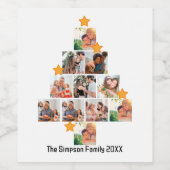 Gepersonaliseerd kerstfeest van de vlinderfamilie  wijn etiket (Enkel label)