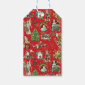 Gepersonaliseerd  kerstfeestelijk rood cadeaulabel (Achterkant)