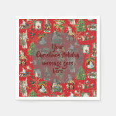 Gepersonaliseerd  kerstfeestelijk rood servet (Voorkant)
