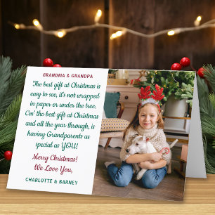 Gepersonaliseerd kerstgedicht met foto voor grooto feestdagen kaart