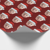 Gepersonaliseerd kerstgezicht cadeaupapier (Hoek)