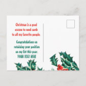 Gepersonaliseerd kerstgezicht uitgesneden Elf en S Briefkaart (Achterkant)