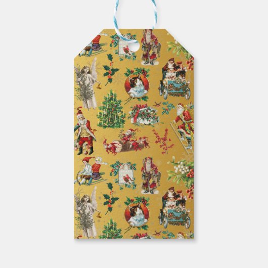 Gepersonaliseerd  kerstgoud met Retro Cadeaulabel (Achterkant)