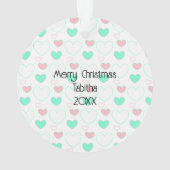 Gepersonaliseerd kerstgrijs keukenroze keuken ornament (achterkant)