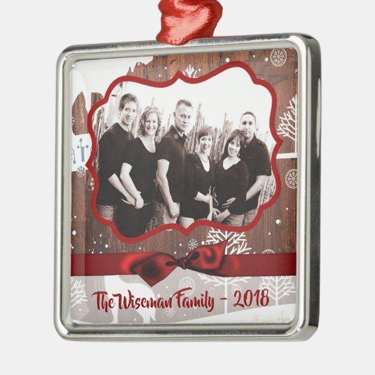 Gepersonaliseerd kersthout Deer PHOTO Ornament (Links)