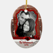 Gepersonaliseerd kersthout Deer PHOTO Ornament (Voorkant)