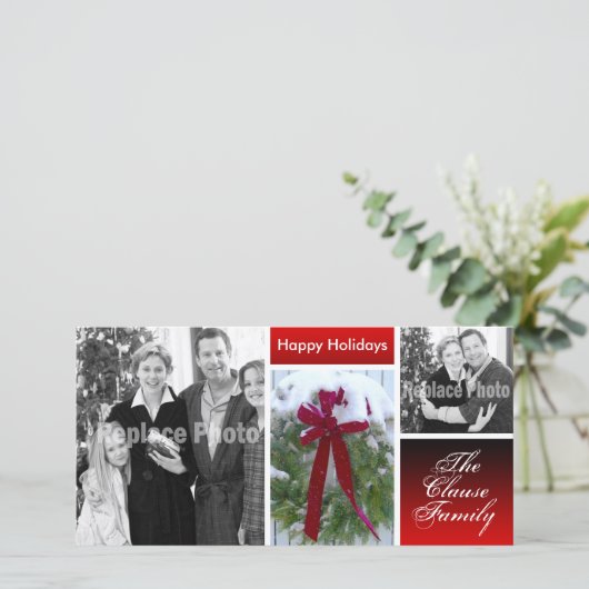 Gepersonaliseerd kerstkaartenvakantieformulier Fot Feestdagenkaart (Staand voorkant)