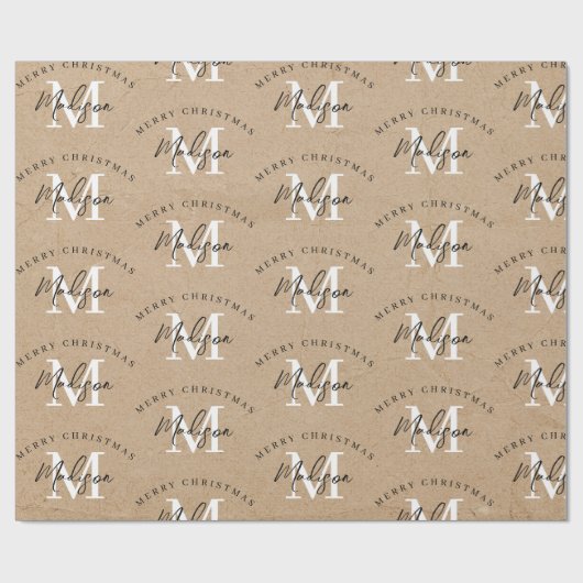 Gepersonaliseerd kerstkaartje cadeaupapier (Vlak)