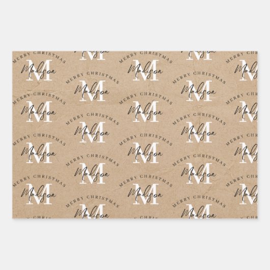 Gepersonaliseerd kerstkaartje inpakpapier vel (Voorkant 3)