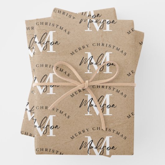 Gepersonaliseerd kerstkaartje inpakpapier vel (In situ)