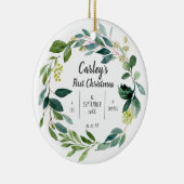 Gepersonaliseerd kerstkeramisch Baby Keramisch Ornament (Rechts)