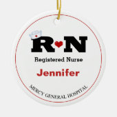 Gepersonaliseerd kerstkeramisch Ornament voor Rn Z (Voorkant)