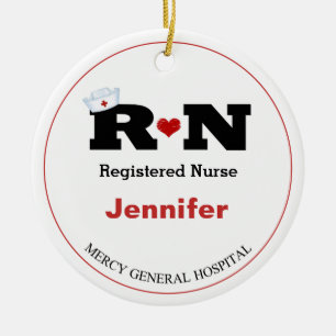 Gepersonaliseerd kerstkeramisch Ornament voor Rn Z