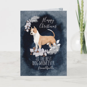 Gepersonaliseerd kerstkerst in Staffordshire Bull  Feestdagen Kaart